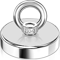 Vista 11 de 6 piezas de imanes de pesca de elevación, imanes súper fuertes de 100 libras de fuerza resistentes, imanes grandes de tierras raras potentes, imanes