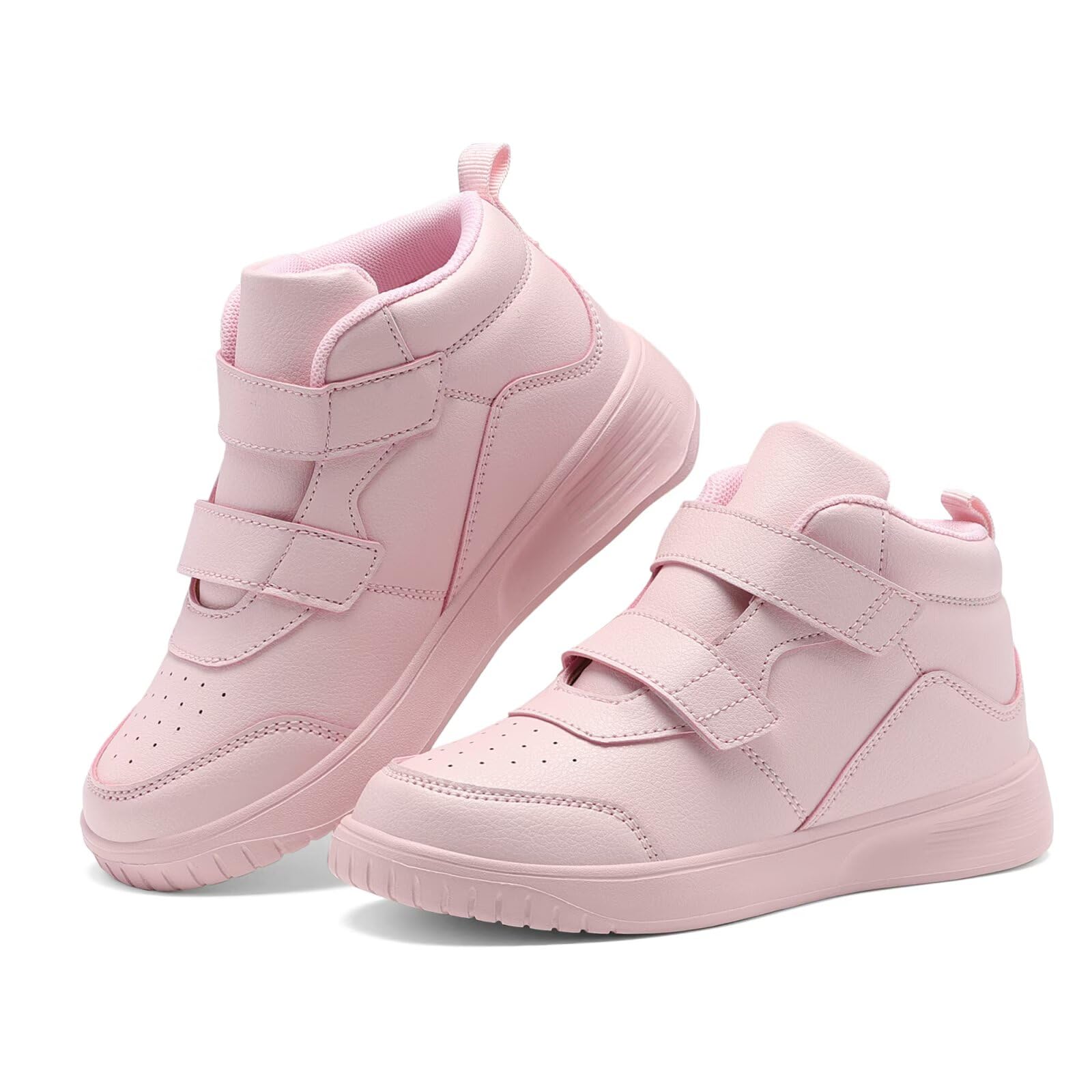 Kids Trainers Boys High Top Running Adjustable Strap Shoes for Girls School Tennis Sneakers