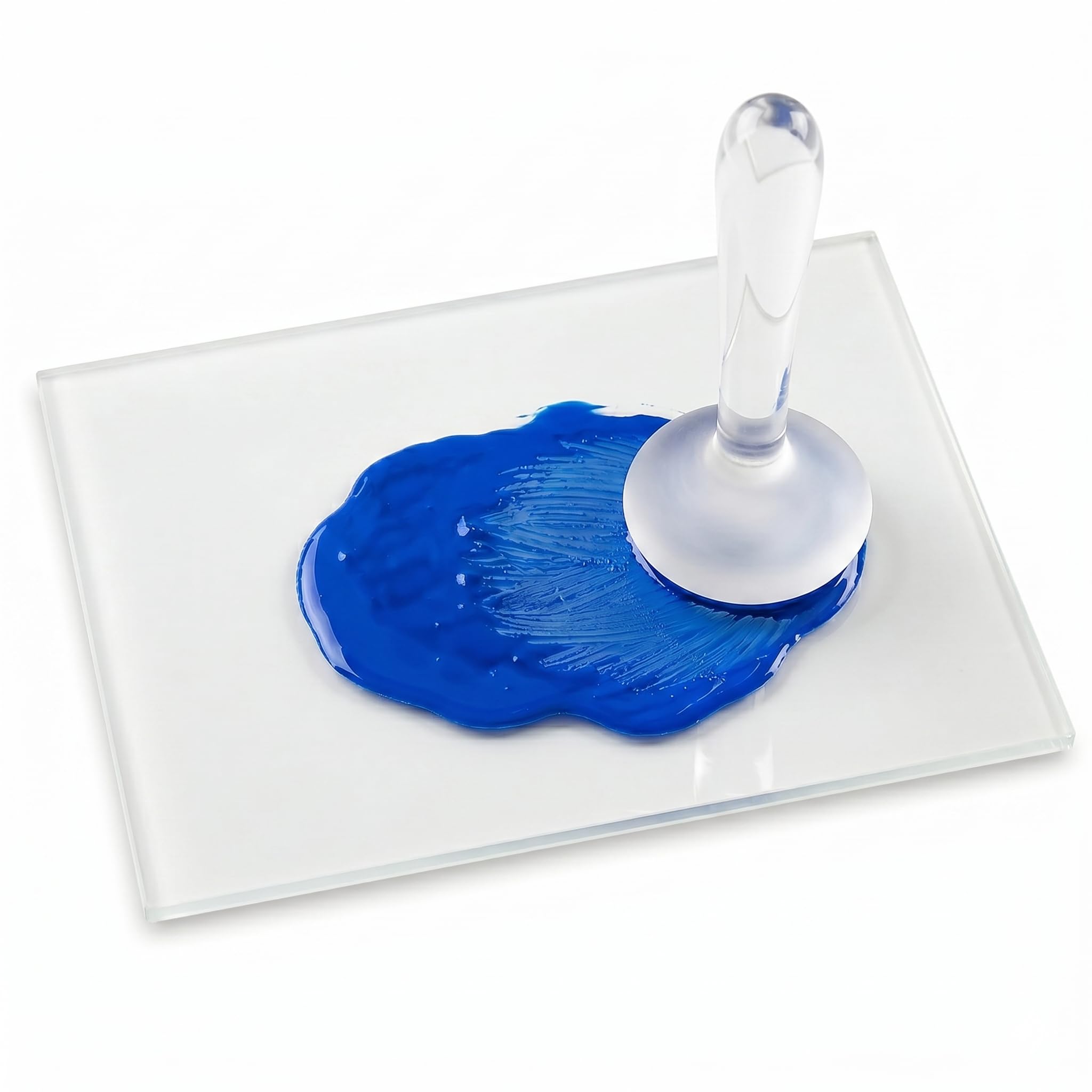 Flat Bottom Mineral Pigment Grinding Palette, Suitable for DIY Oil Painting, Watercolor, Tempera, Artist Paint Grinding (7.8 x 5.9 inches (Grind Set))