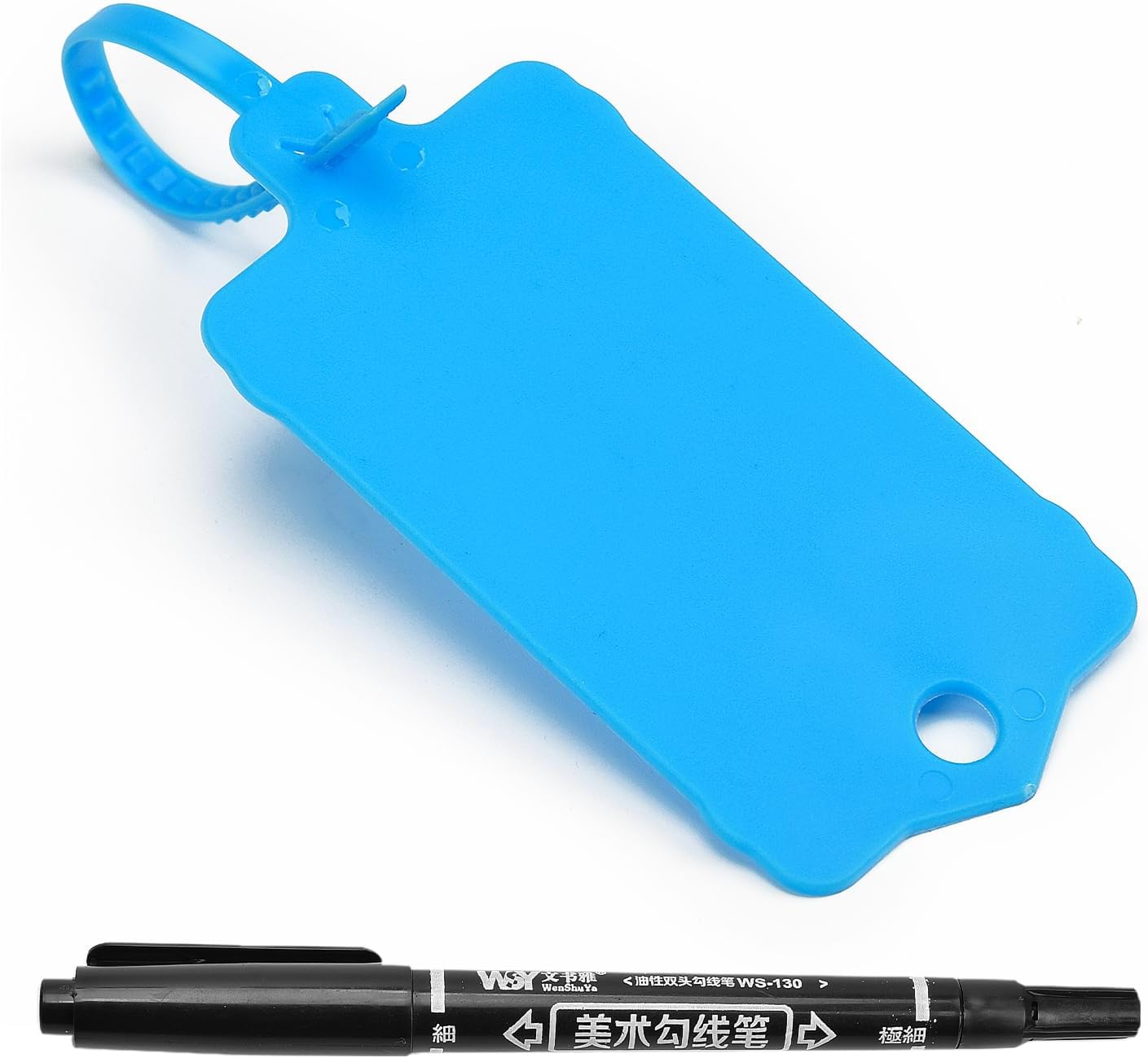 10000 Blank Plastic Tags for Labeling Reusable Hanging Tags Ties Key Tags Storage Tags Waterproof Plastic Mark Label Writable Hang Sign (Blue)