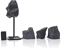 Vista 15 de Juego de 5 regalos de cristal de horóscopo de acuario, signo del zodiaco, angelita y piedras ásperas naturales con chip de protección de shungita