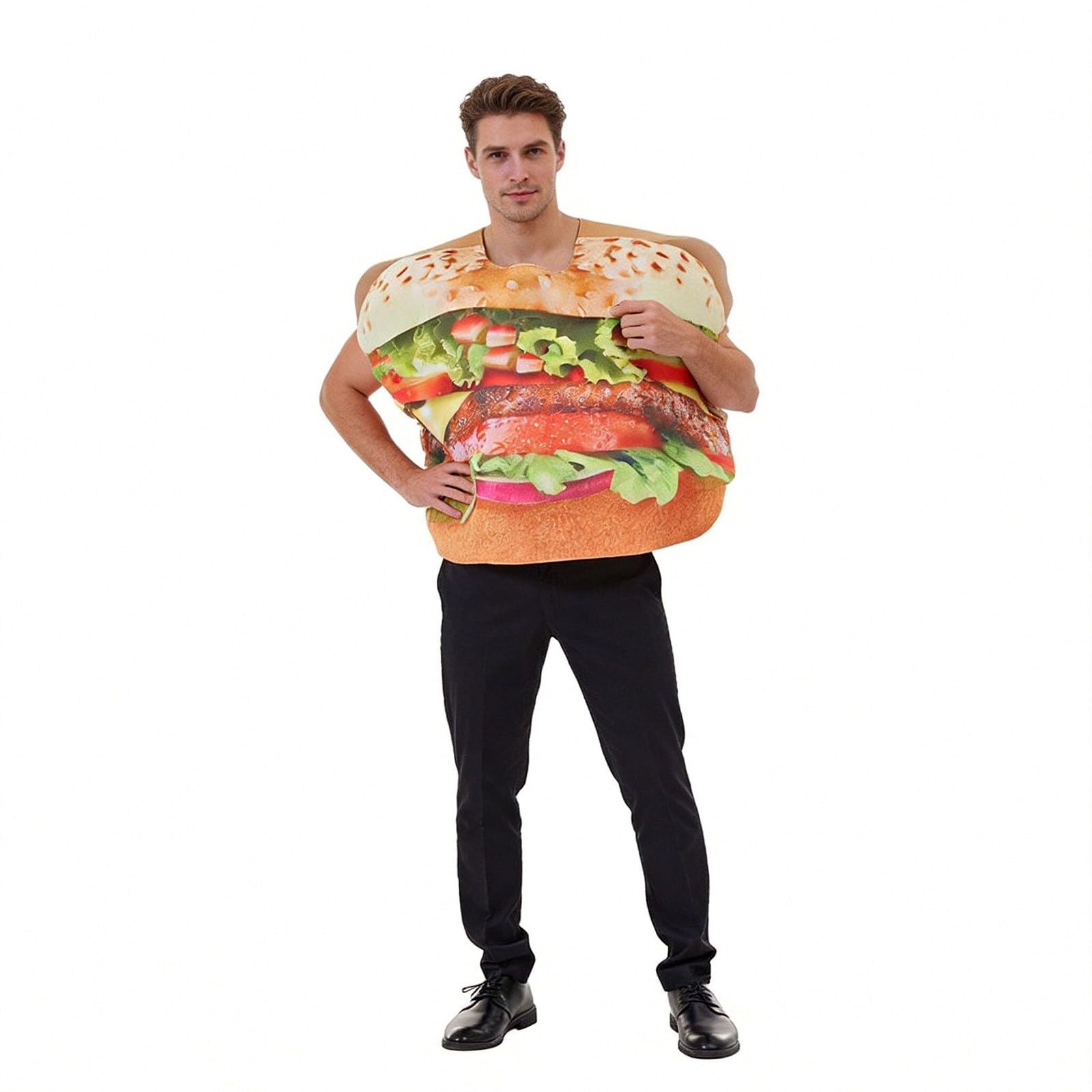 Generisch Damen Halloween Bühne Cosplay Outfit für Burger Dinner Show,Strapazierfähiges Polyester | bequeme Passform | ideal für Themenparty & Bühnenauftritt | Größe S-XL