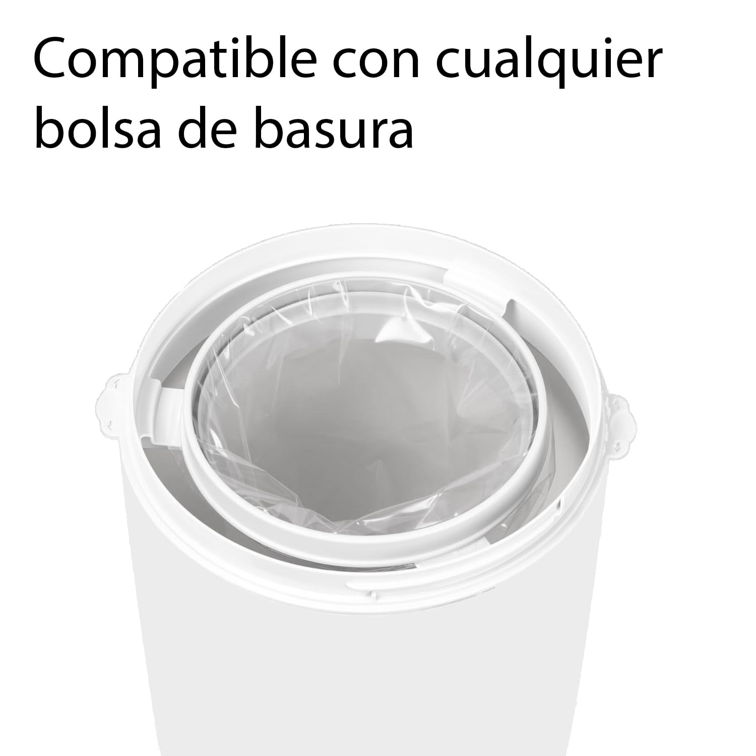 Olmitos - Cubo para Pañales con Sistema Antiolor NAPI, Contenedor pañales compacto y Gran Capacidad, Uso con Bolsas Convencionales, Fácil de Usar y Limpiar – Blanco