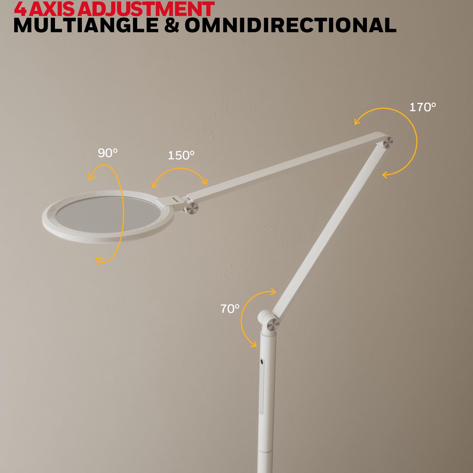 Honeywell Lámpara de pie LED - F01WT Sunturalux Luz de pie regulable para el cuidado de los ojos con control remoto, luz natural, 5 colores y 5 brillos, lámpara de pie alta para oficina en casa