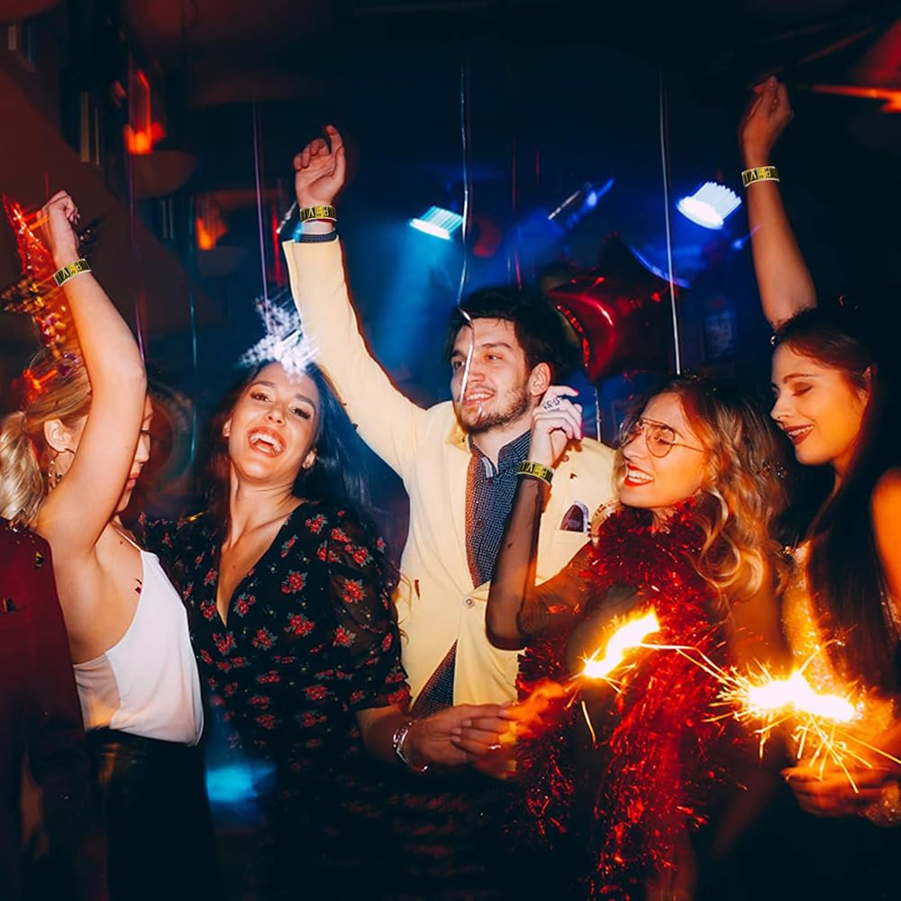 200 Piezas Pulseras para Eventos Pulseras de Papel VIP Impermeables Pulseras de papel Doradas Desechables para Fiestas Discotecas Clubes Conciertos