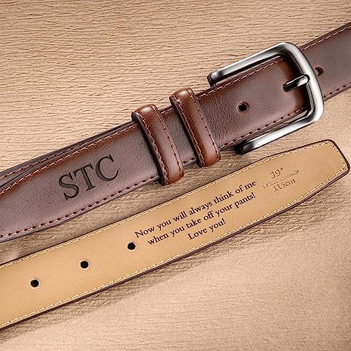 Personalized Belts For Men Genuine Leather Front Back Engraved Belts For Husband Custom Name Belts For Dad Boyfriends Grooms Father Day Gifts2
