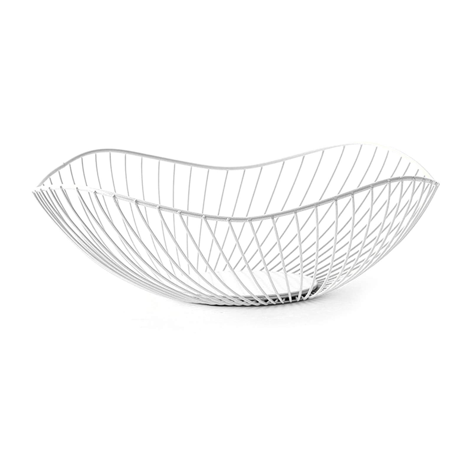 Ciotola per frutta, in filo di metallo, diametro 25,5 x 10 cm, per frutta e verdura, decorazione