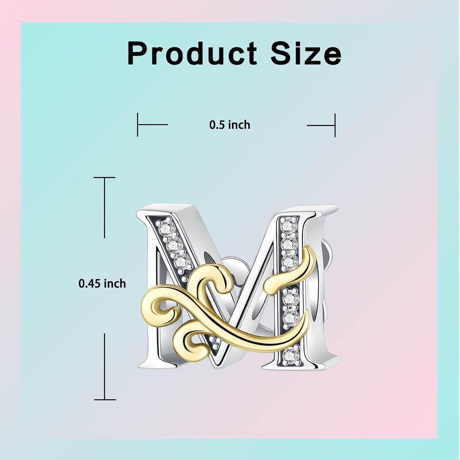 LUXILLA 925 Sterling Silver Letter A~Z Charms Alphabet fit for Bracelet Necklace Pendant Bead Charms Valentine's Day Mother's Day Jewelry Gifts for Women Family Friends - Image 6