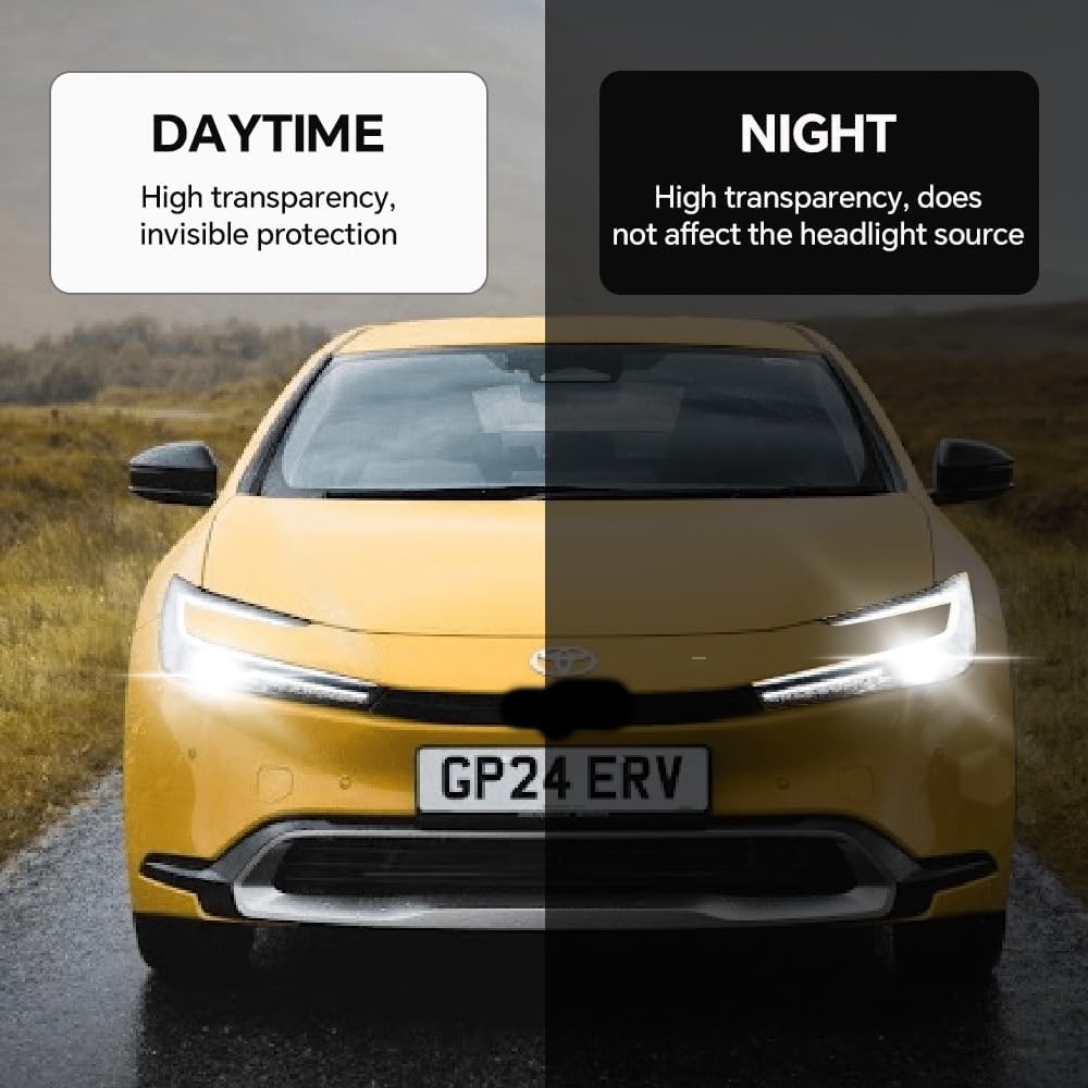 for Toyota Prius Prime 2023-2025 Paint Protection Film Full Front Bumper PPF Kit Pre-Cut Clear Bra 8.5Mil TPU Invisible Scratch Resistant Automotive Vinyl Wrap DIY