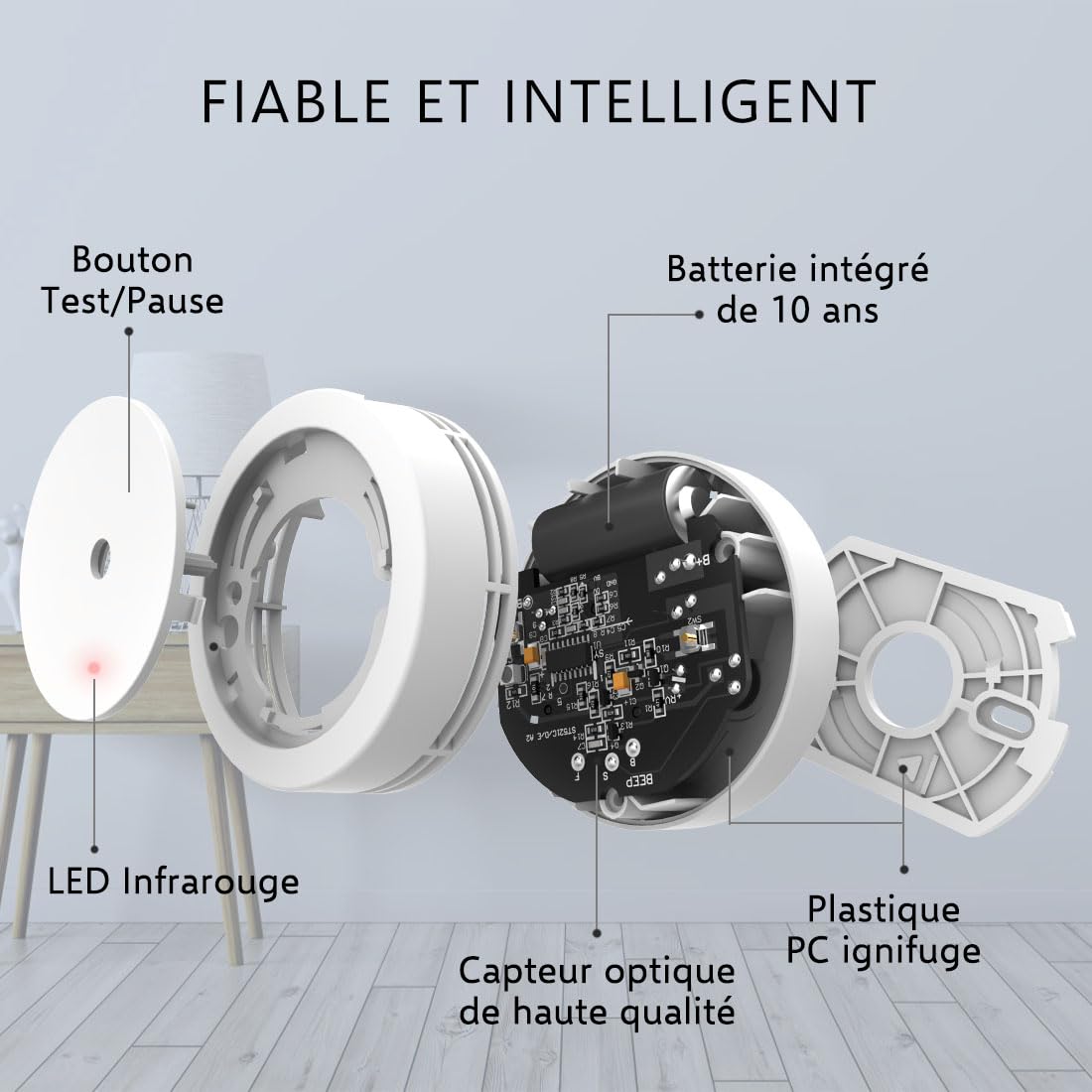 ELRO FS7810 Détecteur de Fumée Compact Design 2-Pack - avec Batterie de 10 Ans- 10 Ans de Garantie