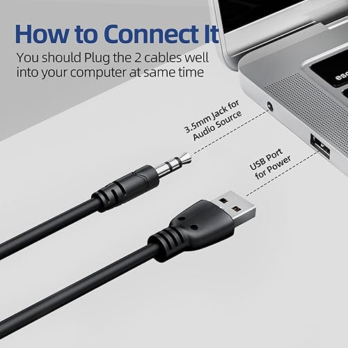 Miniatura 5 de Altavoces de computadora, altavoz digital multimedia de madera, altavoces de PC AUX de 0.138 pulgadas alimentados por USB, sonido envolvente,