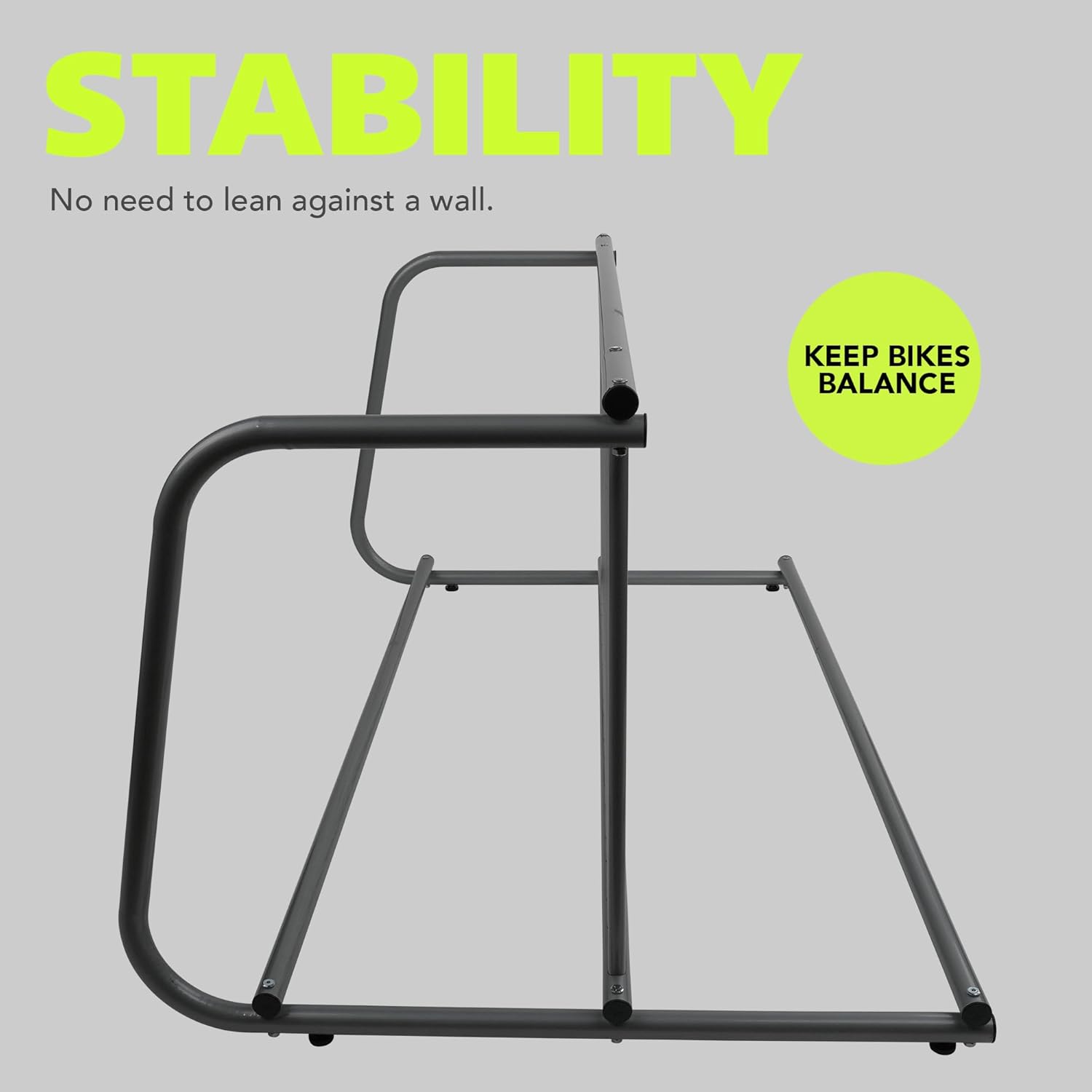 Pearington 10-Bike Floor Rack, Heavy-Duty Dual-Sided Steel Bicycle Storage Stand, Holds 10 Bikes, 59" Wide, Freestanding Organizer for Garages, Events, Streets, and Yards