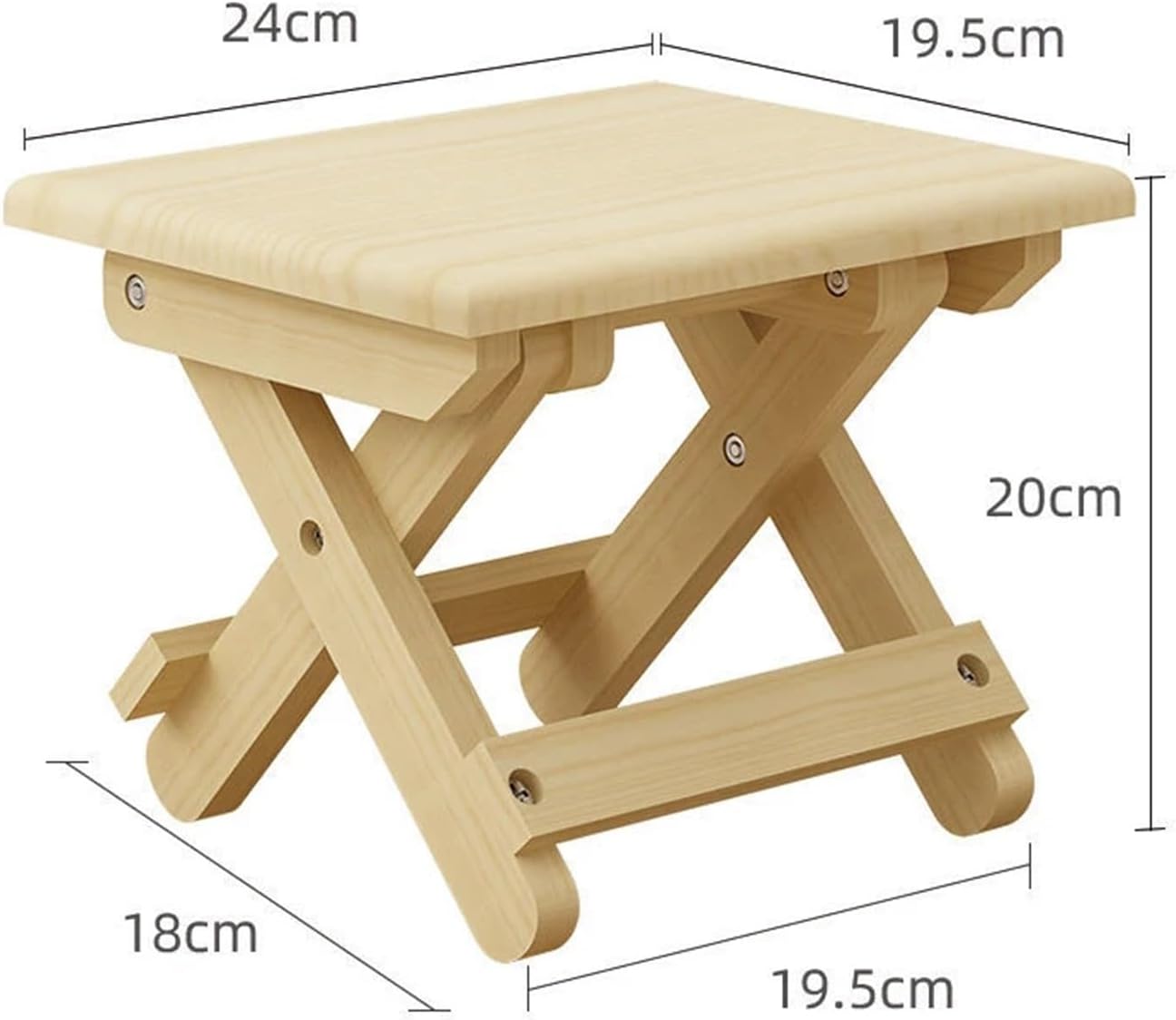 Foot Stool Folding Solid Wooden Stool Chair Portable Train Fold Stools Adult Organizing Small Chair Foldable Bench Furniture for Living Room, Bed