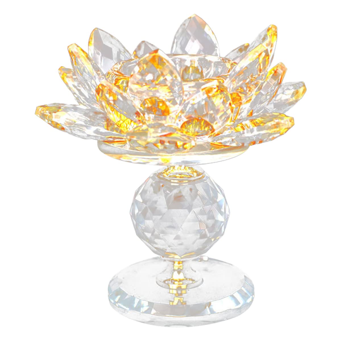 Cabilock Lotus Candlestick Oil Lamp Holder Indoor Candle Support Crystal Candle Holder Candle Holder for Dining Room Wedding Candleholder Party Candlestick Crystal Candle Container