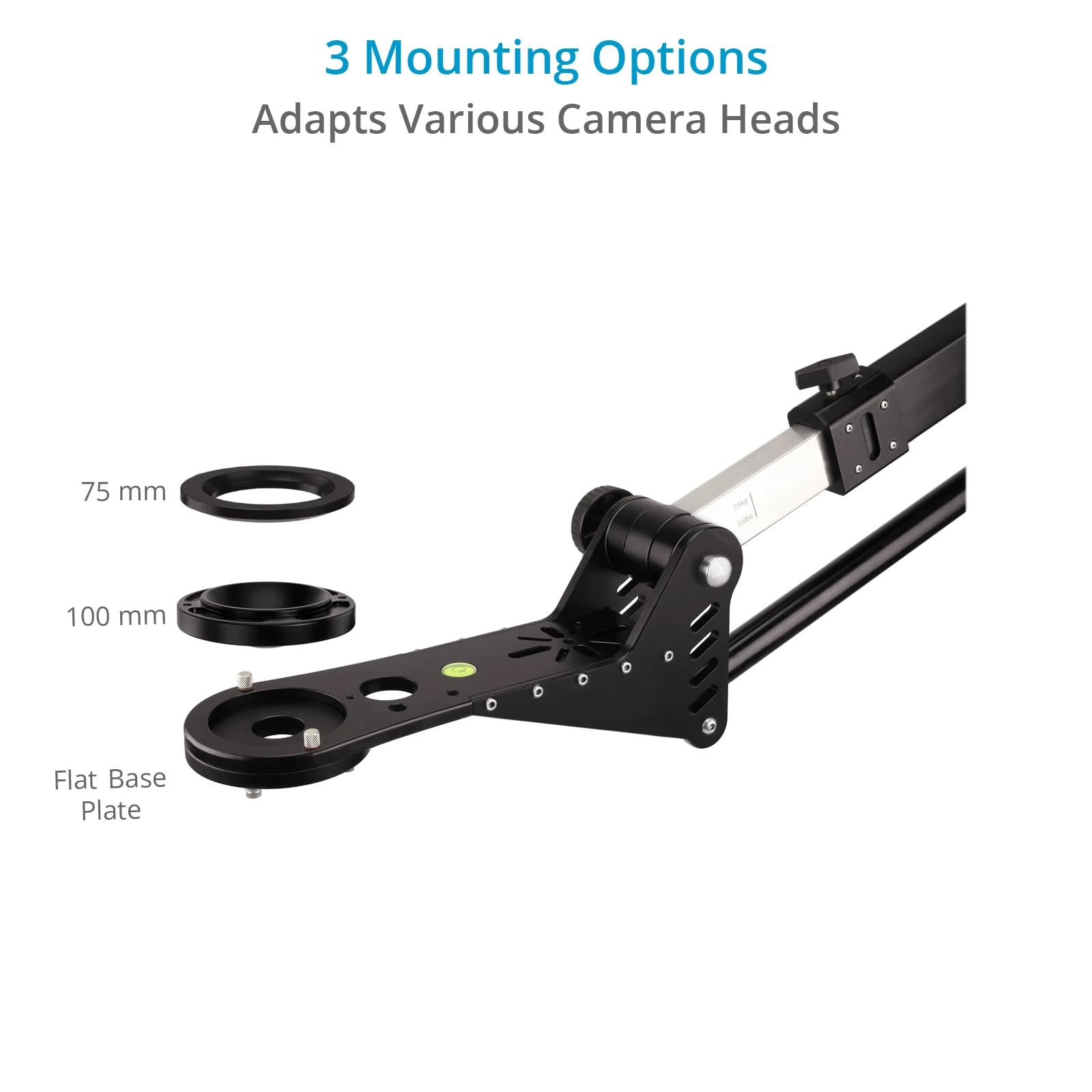 PROAIM 10' Wave-2 Jib Crane per telecamera/Gimbal/Teste Pan Tilt. Include ciotola da 100 mm con adattatore per ciotola da 75 mm. Per configurazioni di videocamere DSLR fino a 25kg/55lb (P-WV-2PL)