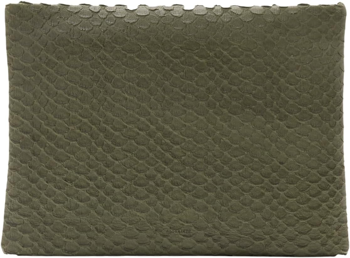 AllSaints Women's Handbags Bettina Snake Clutch Military Green