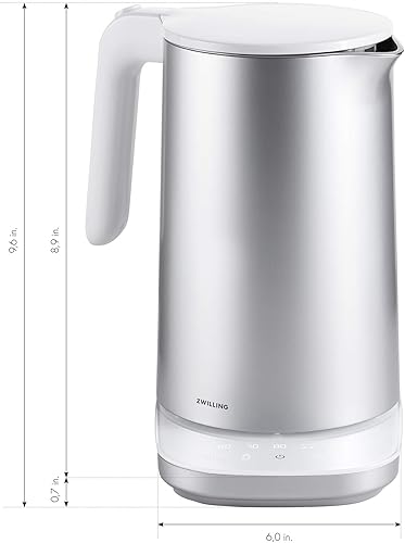 Miniatura 3 de ZWILLING Enfinigy Cool Touch - Hervidor eléctrico profesional de 1.5 litros, tetera inalámbrica y agua caliente, color plateado