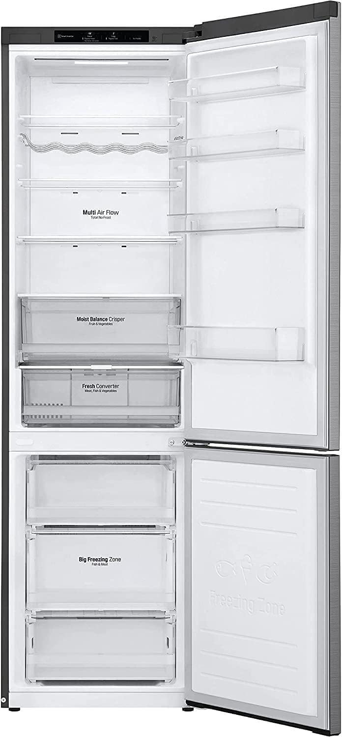 LG GBB62PZGGN Frigorifero Combinato Total No Frost con Congelatore, 384 L, 35 dB, Compressore Smart Inverter, Linear Cooling, Door Cooling, Fresh Converter - Frigo con Freezer e Display LED Interno