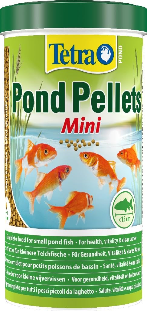 Tetra Pond Pellets, Alimento para peces pequeños de estanque, pellets flotantes para la alimentación diaria, lata de 1 L