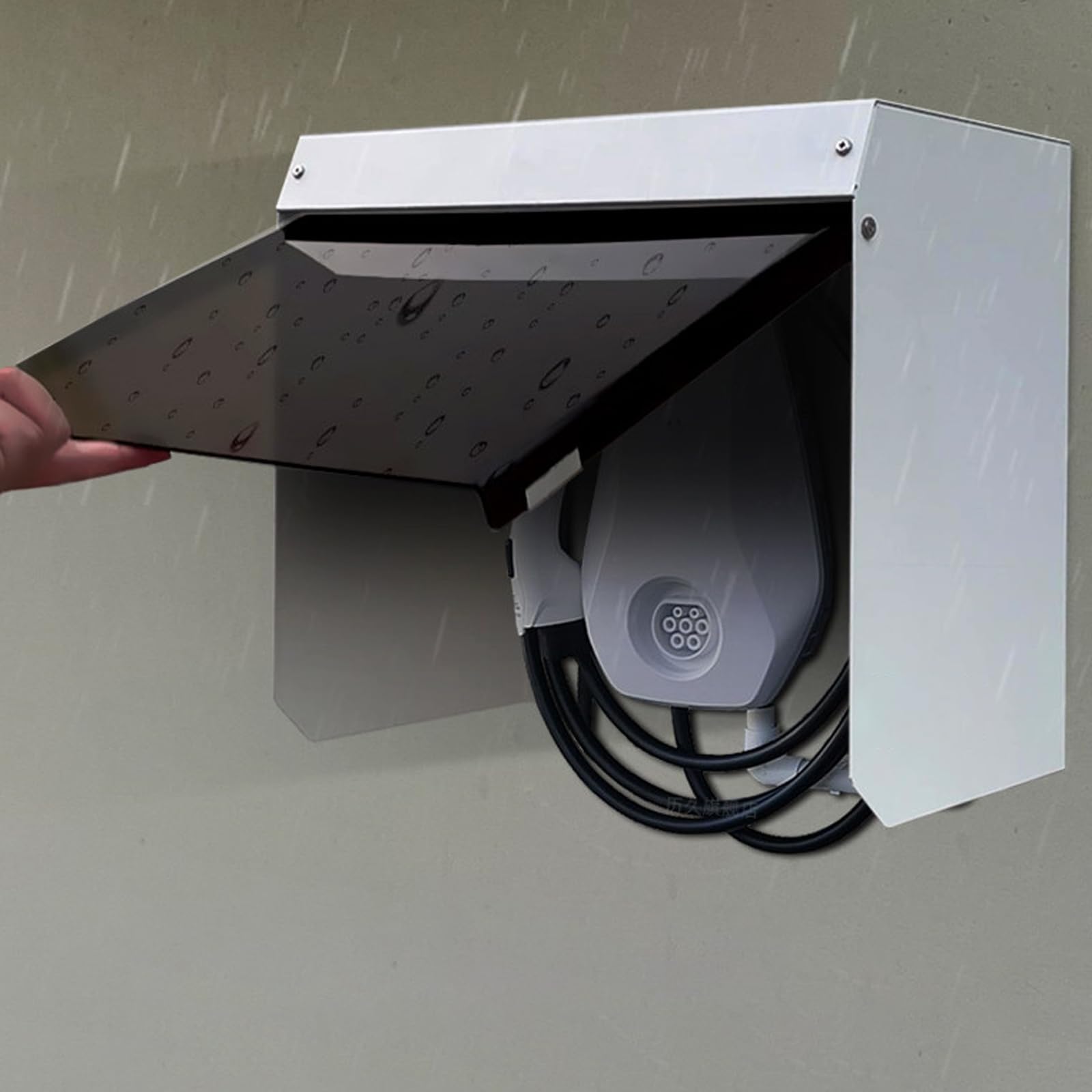 Viaoragiosa Electric Charger Canopy,Wall Box Charger Weather Protection Cover,Metal Ev Charger Roof Cover,Electric Vehicle Charger Station Protective Roof Accessories,for Most Charger Piles