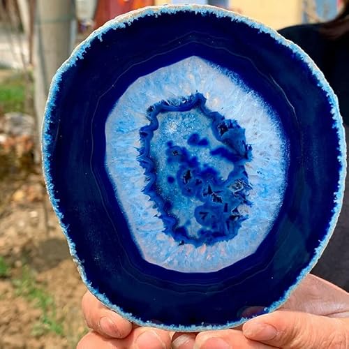JUIYU Rolo de folha natural de pedra de cristal azul polido presentes (tamanho: 9-10cm)