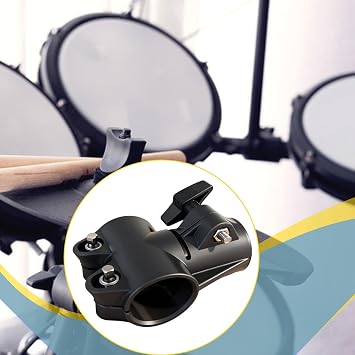 DYNWAVE 3-Way Drum Rack Clamp, Adjustable PP Tube Clip Bracket for Electronic Drum Rack Systems, Concert and Stage Use