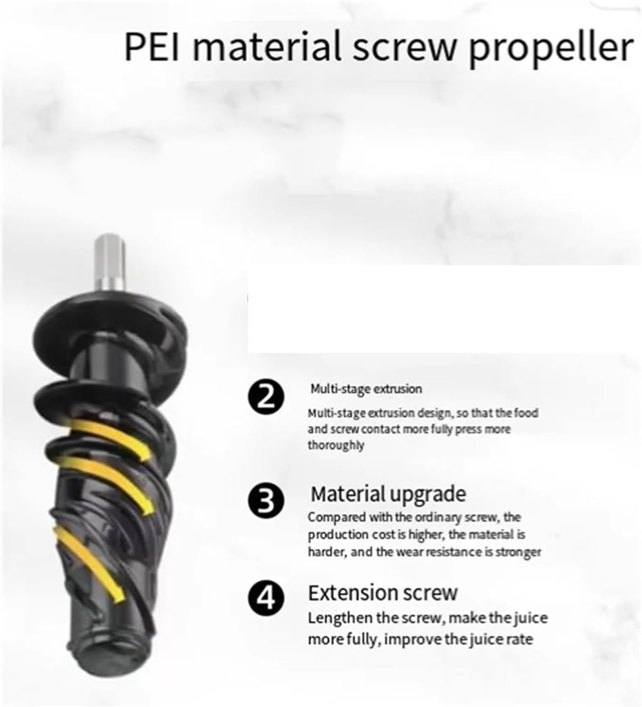 Juicer Screw Rod Auger Propeller B98A Compatible For Ouke Juicer Slow Juicer Accessories Slow Juicer, Chewable Juicer, Cold Press Juicer, Juicer Replacement Parts, Replacement Juicer