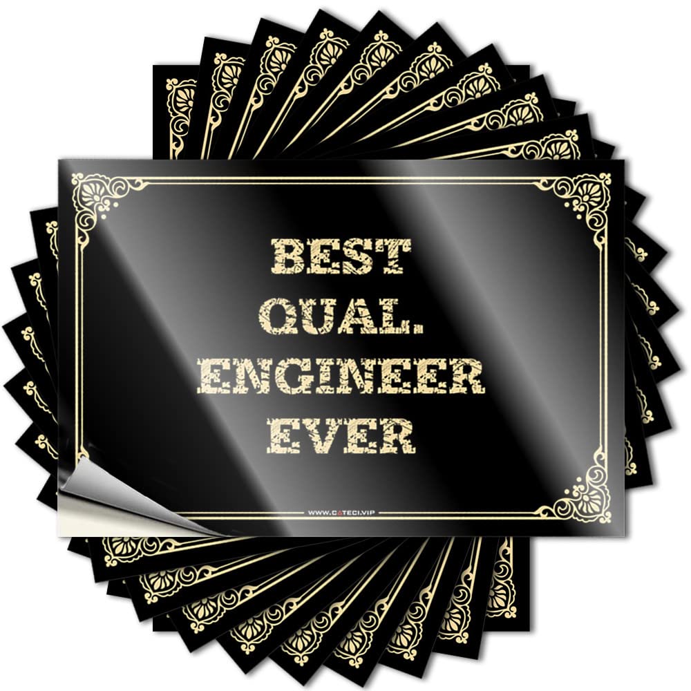 Labels Funny for Woman Bar Outdoor Sticky Back - Best Qual. Engineer Ever Man Cave Signs Men(12X18CM-6Pcs)