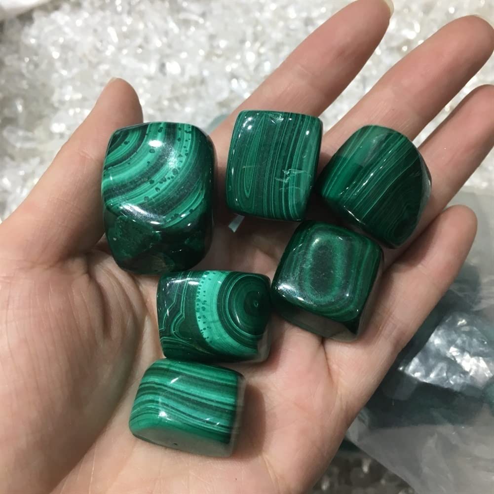 Raumdekoration Heimdekoration, 100 g natürlicher Malachit-Trommelstein, polierter Edelstein for Heimdekorationsgeschenke, natürlicher Kristall (Size : 100g)