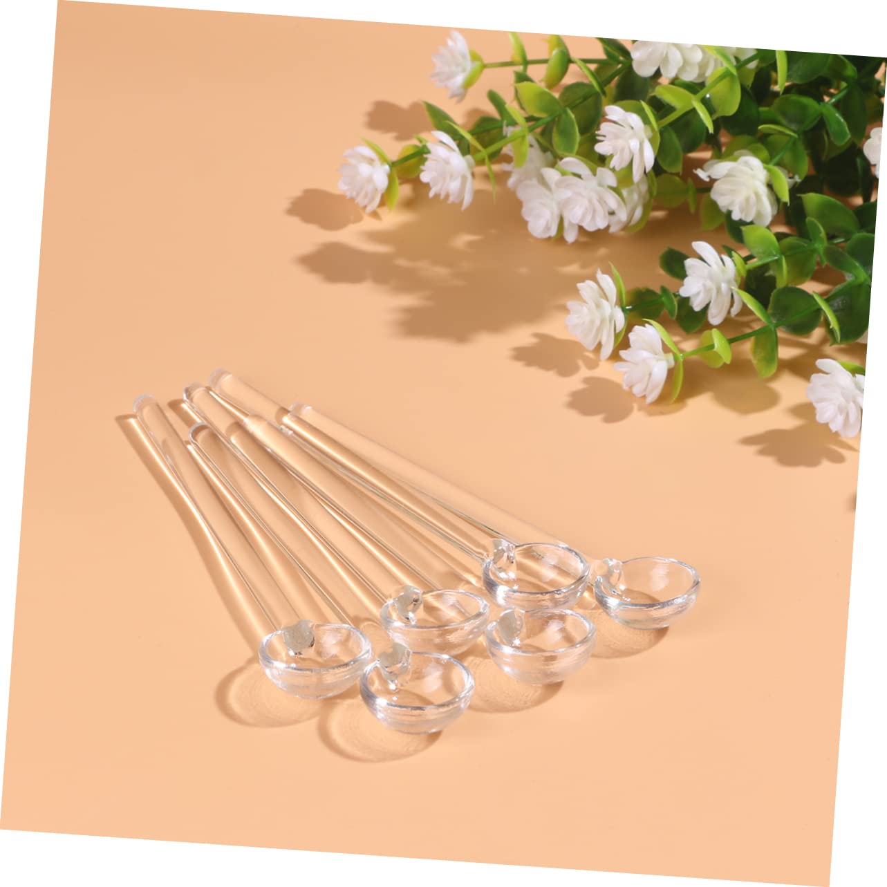 MAGICLULU 18piezas Cucharas De Vidrio Mango De Cucharas De Café Transparentes Para Mezclar Té Café y Postres Casa