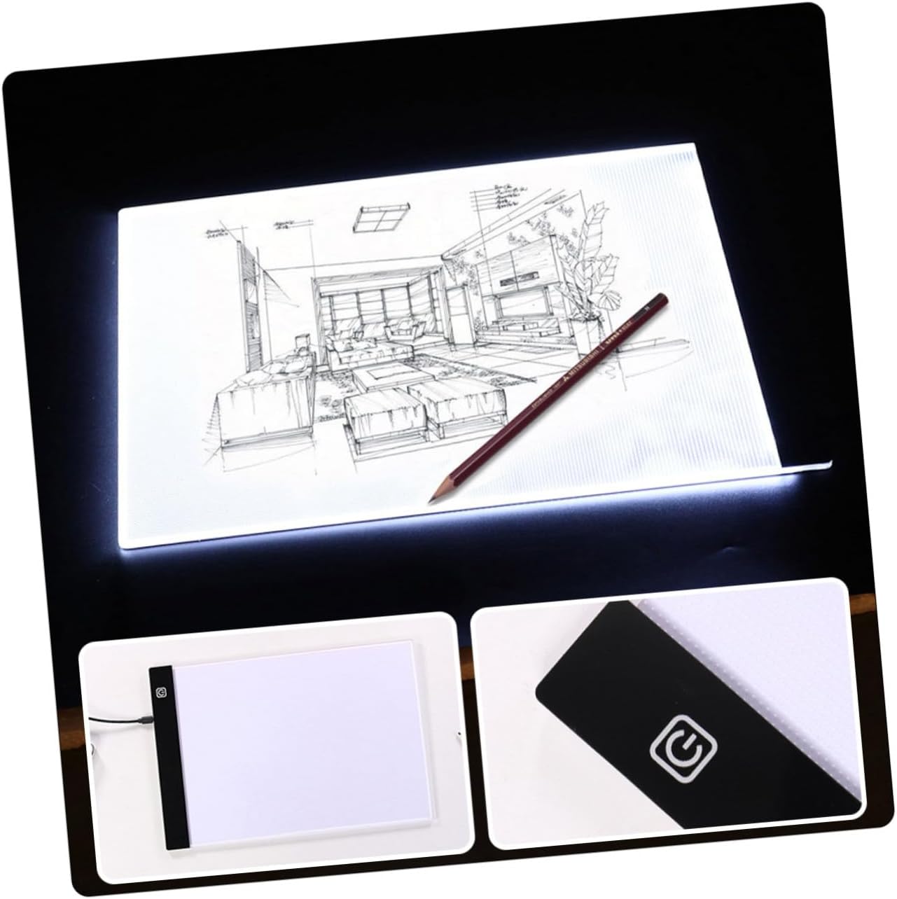 Unomor Portable LED Tracing Light Box USB Charging Brightness Drawing Painting Board for Artists Sketching Calligraphy and Craft Projects