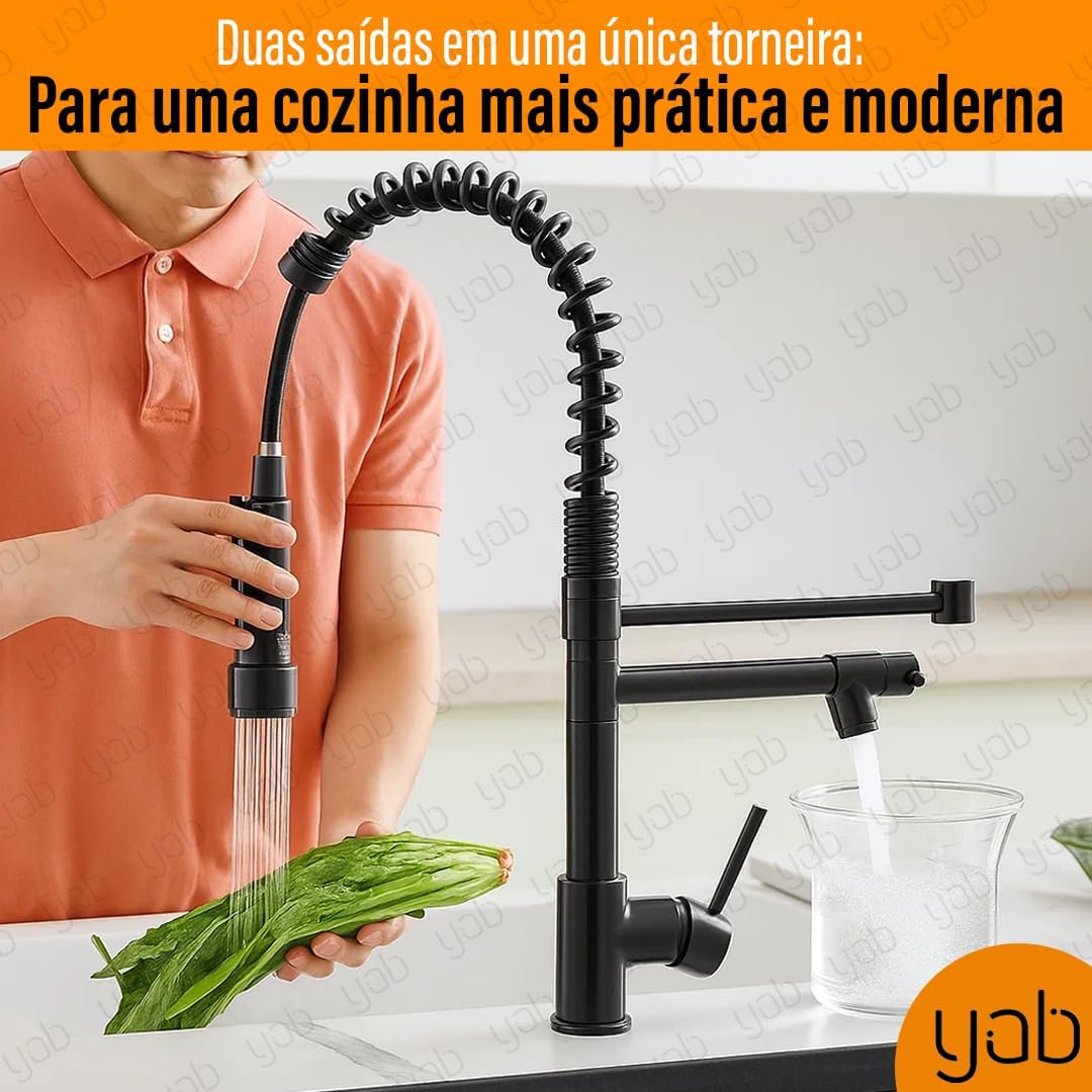 Torneira Cozinha Gourmet Monocomando Quente/Frio 3 Torneira Cozinha Gourmet Detalhe