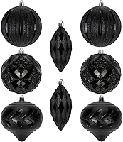 Vista 48 de 30 piezas de adornos de bola de árbol de Navidad irrompibles negros para decoración navideña