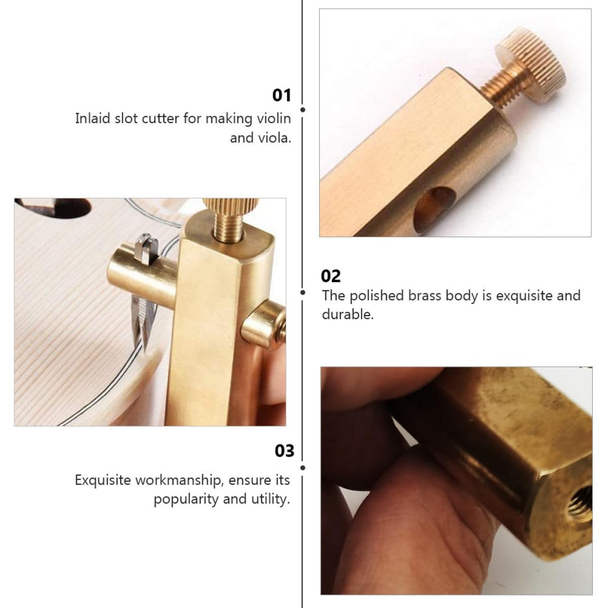 Toyvian Strumento per Incisione di Violino e Viola in Ottone e Ferro Oro, Taglierina Scanalatura Precisa e Pratica per Liutai Professionisti e Amatori
