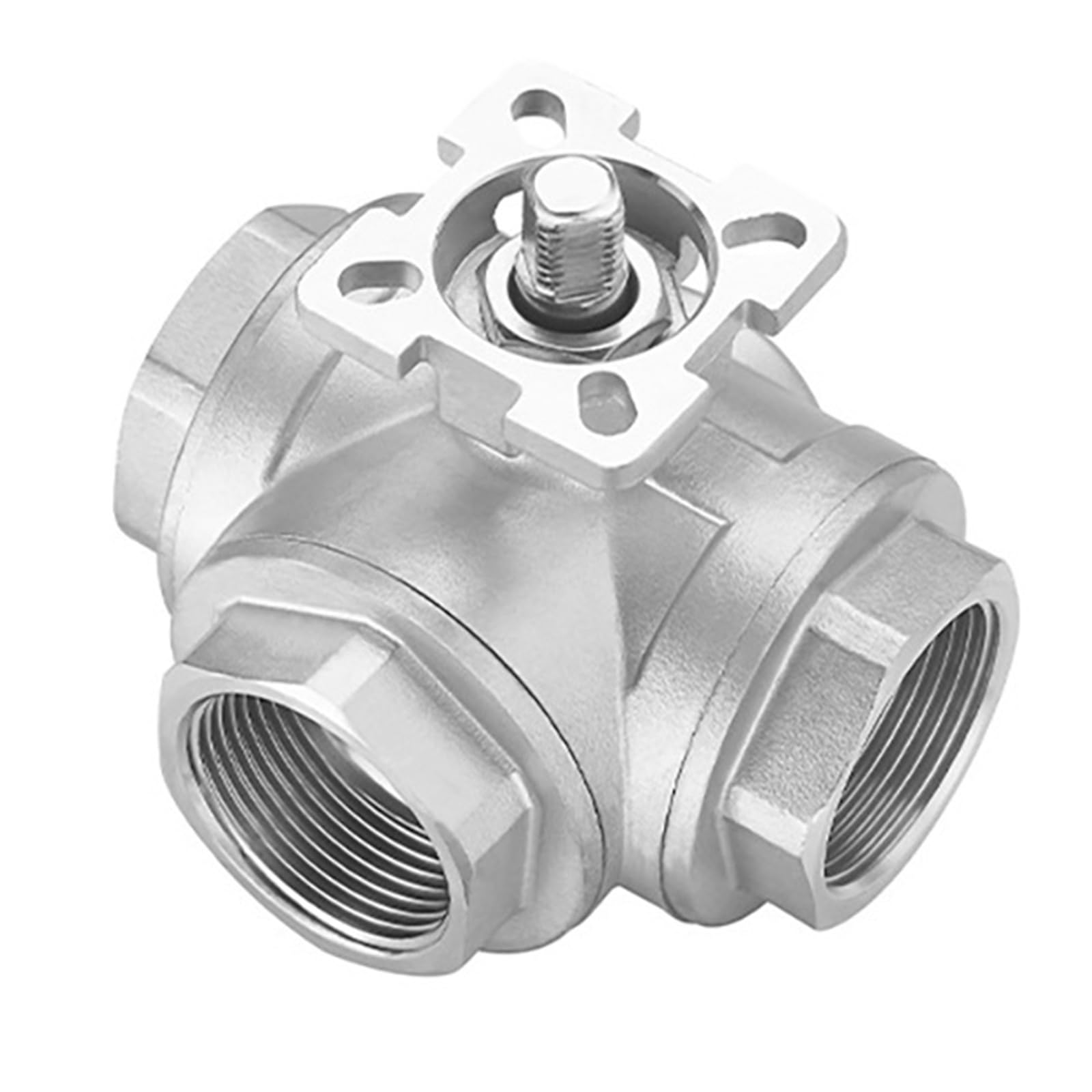 Belovek L-Type Dn50 Three Way Pneumatic High Platform Ball Valve Stainless Steel Internal Thread Body(L-Type)