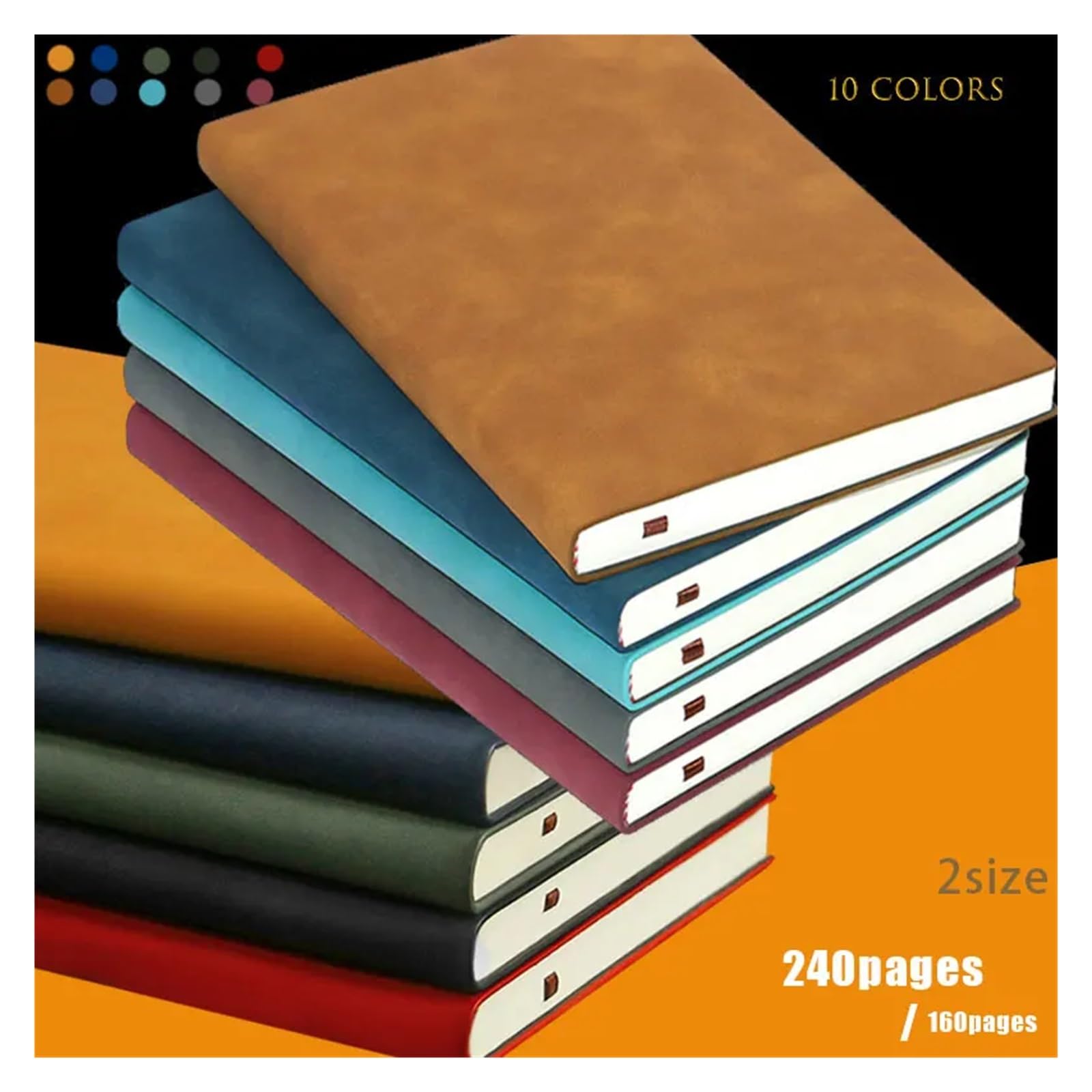 Generisch A5 A6 Notebook Leder Büro Tagebuch Notizblock Schreibwaren Student Klassenzimmer Horizontale Linie(Dark red,A5 240pages)