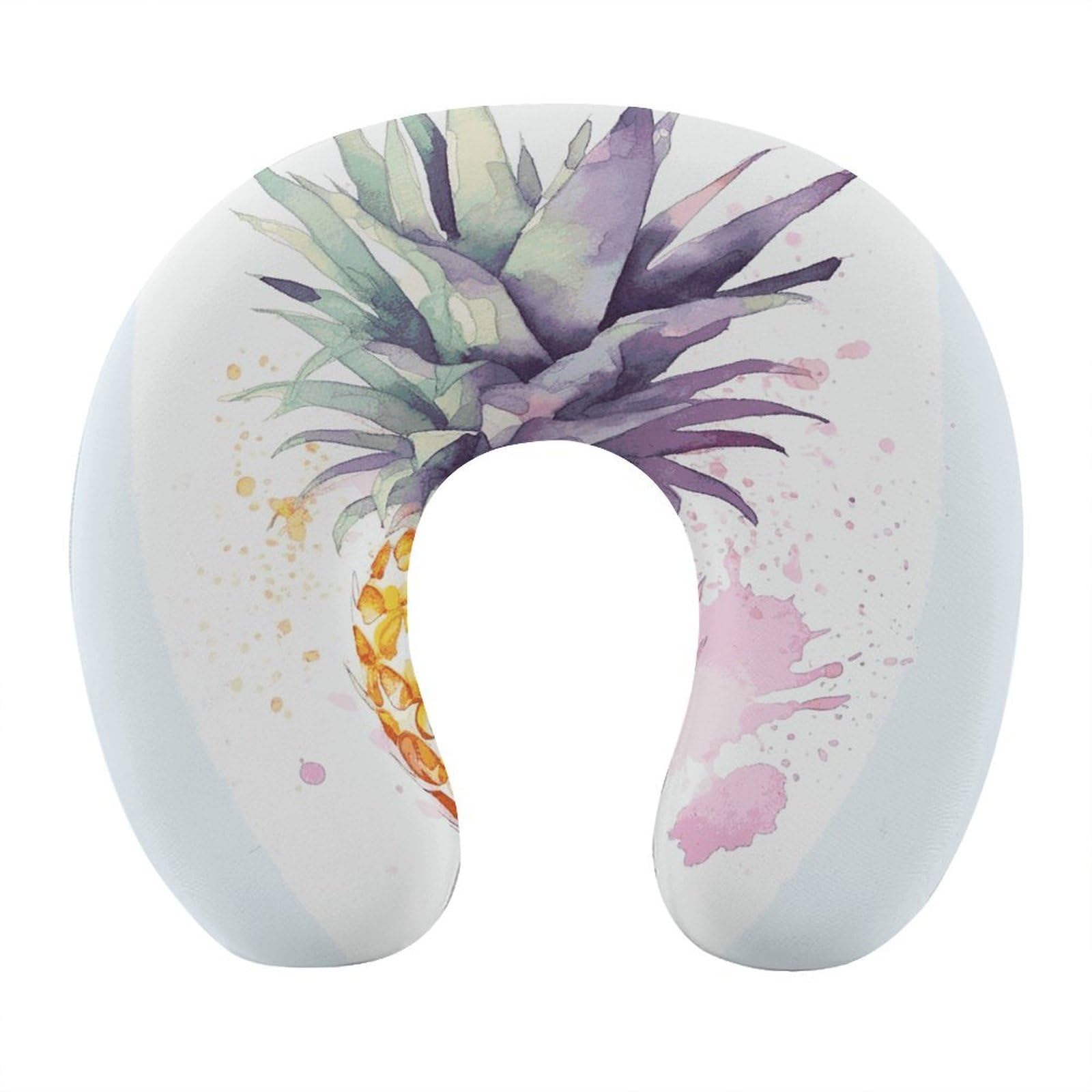 FekiLoot Pineapple Travel Pillow,U Shaped Office Napping Pillow Support Neck and Head Comfortable Travel Neck Pillow U Shape Sleeping Essentials for Long Haul Flights