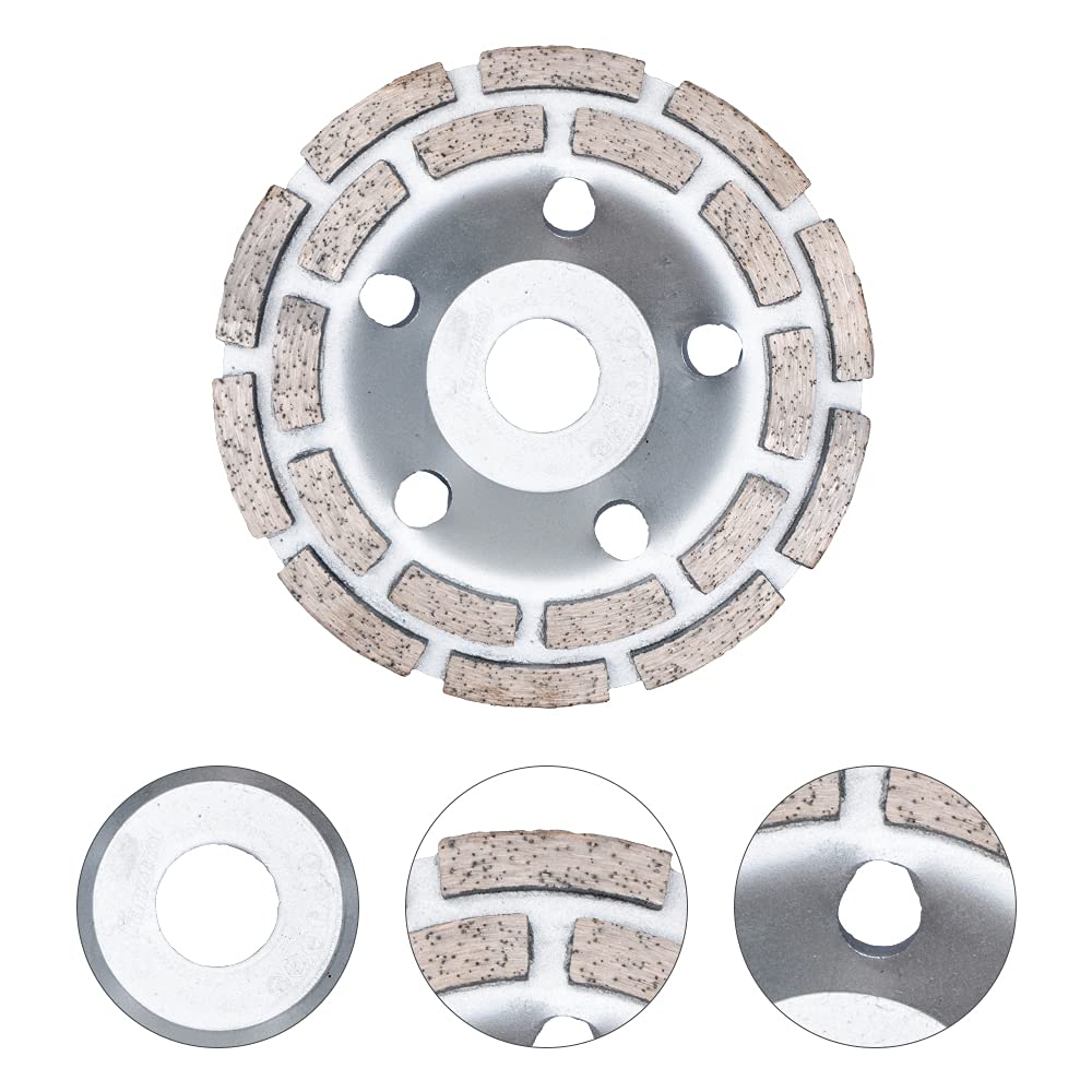 Universale Diamante Grinding Cup Abrasivo Doppia Row Muratura Concrete Wheel Silver Diamond Rettifica Testa Strumento di Taglio per Smerigliatrici Angolo
