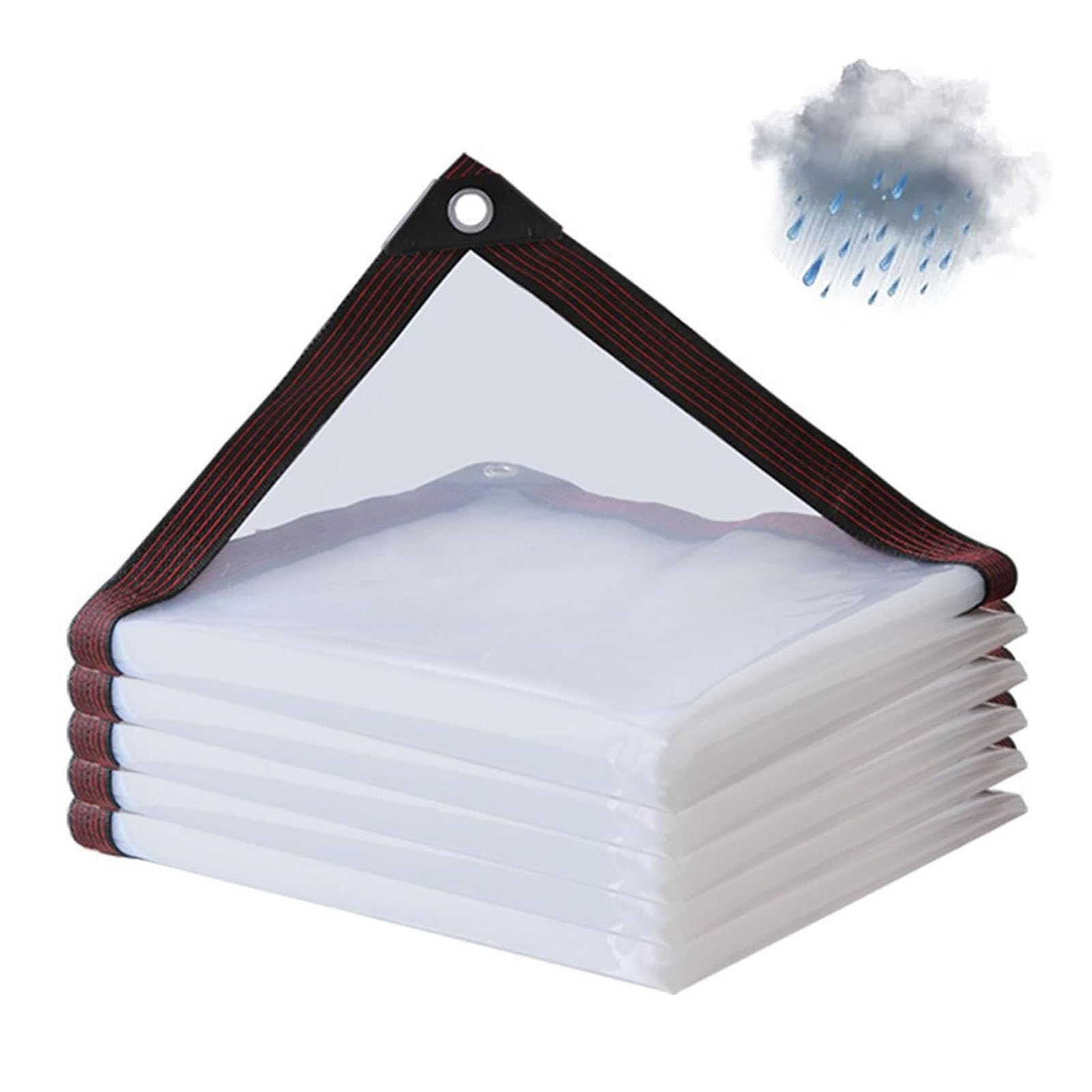 11x13 FT Clear Tarp - Heavy Duty Waterproof Tear Resistant PVC Vinyl Cover for Greenhouse Patio Porch Outdoor Pergola Canopy Chicken Coop