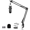 zealsound USB Mikrofon Set, Kondensator Gaming kit für PC, Handy, Laptop, mit Scherenarm, Mute, Gain Regler, für Podcasts, Aufnahme, YouTube, Streaming, Voice-Over, PS4 & PS5, K66S