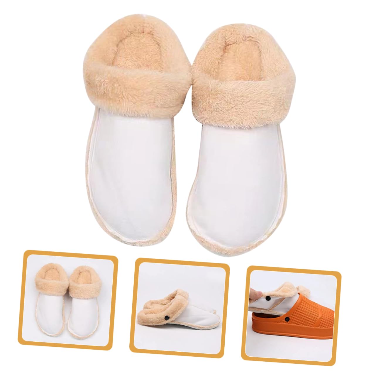 4pares Plantillas De Invierno Fluffy Inserciones Calientes y Desmontables Para Zuecos Aislantes y Cómodas Para Hombres y Mujeres Calzado De Invierno
