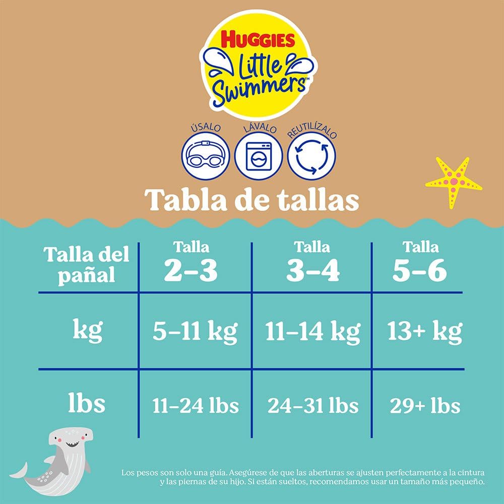 Huggies Little Swimmers wiederverwendbare Schwimmwindeln Größe 3-4 Tropical (11-14 kg)