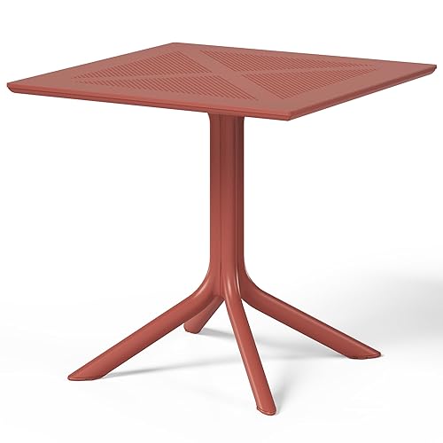 Patio Dining Table for 4, Square PP Patio Table, 4-Person