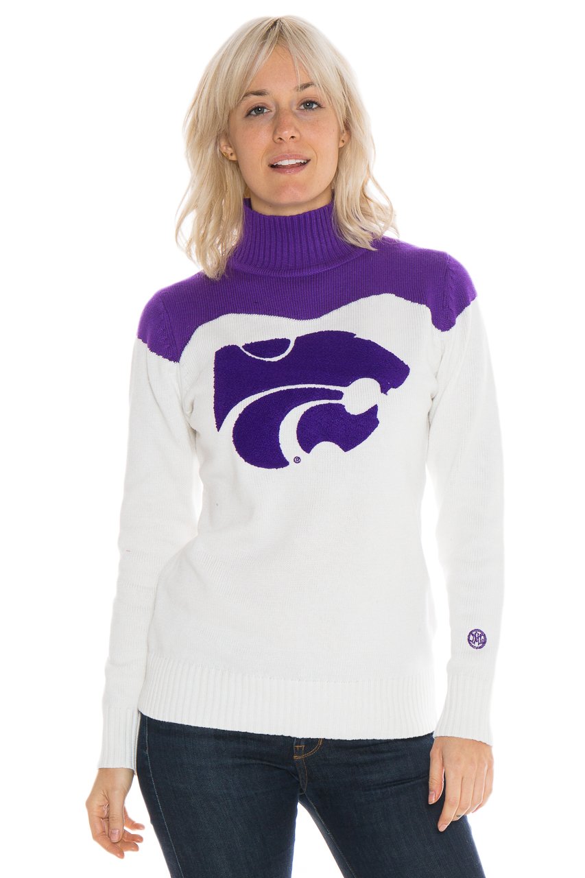 Alma Mater NCAA Kansas State Wildcats Women's Cheer Sweater, XX-Large, Cream/Purple