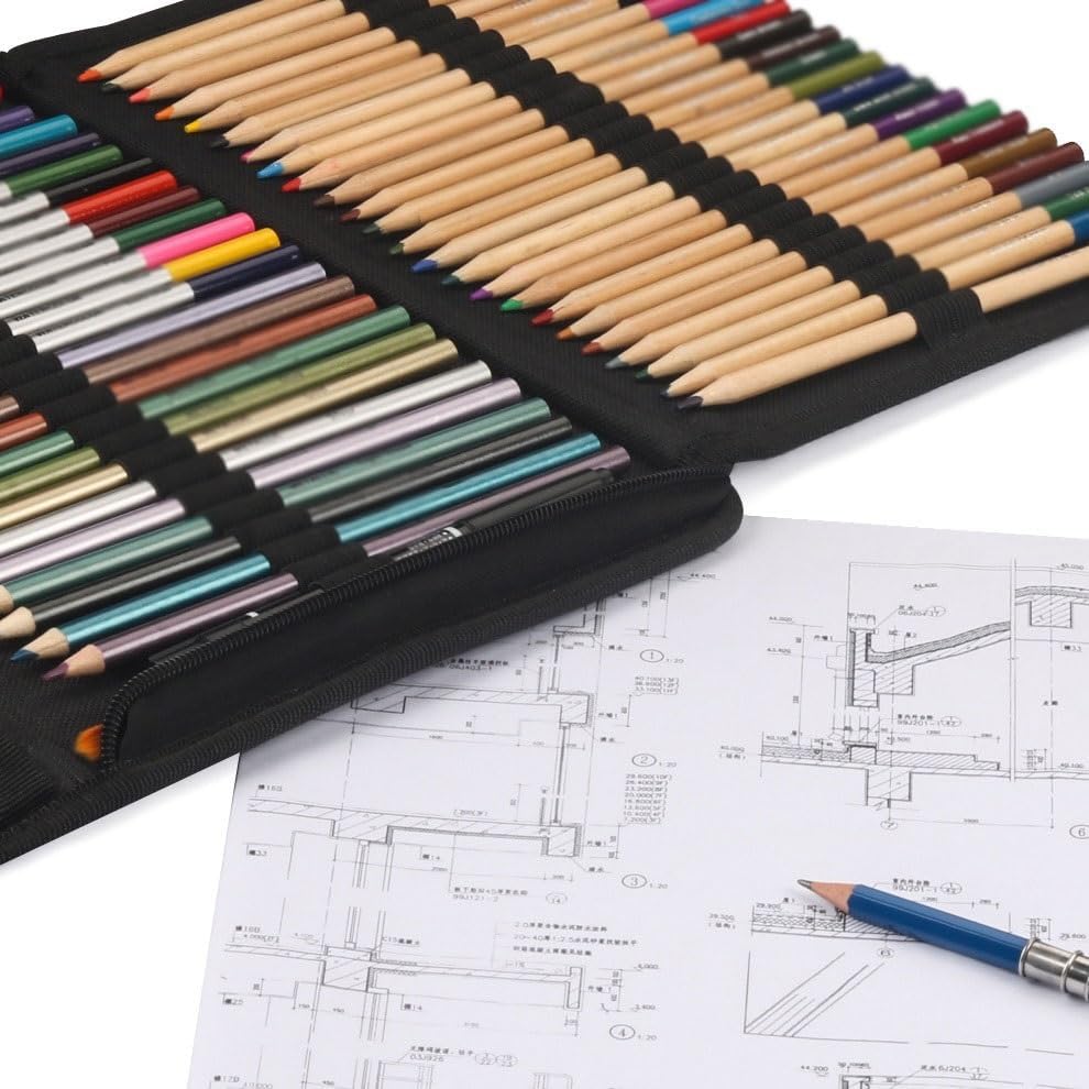 YMGSCC 71-piece Drawing Set Water-Soluble Colored Pencil Sketching Tool Art Supplies