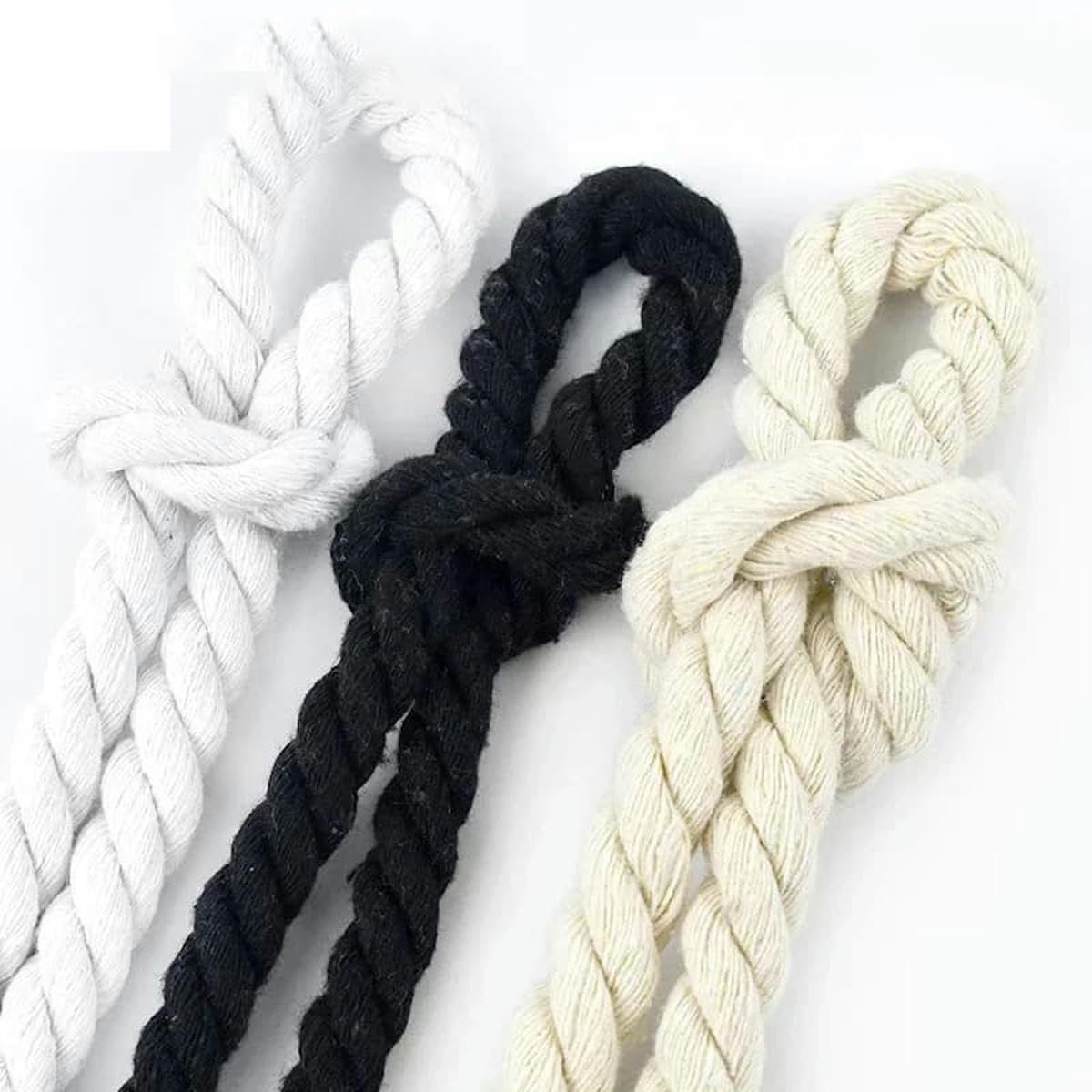 Sznurek makramowy Skręcony sznurek Skręcony sznurek bawełniany 5-20 mm 5 metrów Wielokolorowy do szycia DIY(Black-10mm-5meters)