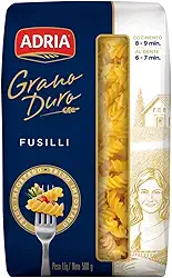 Macarrão de Sêmola Grano Duro Fusilli Adria Pacote 500g