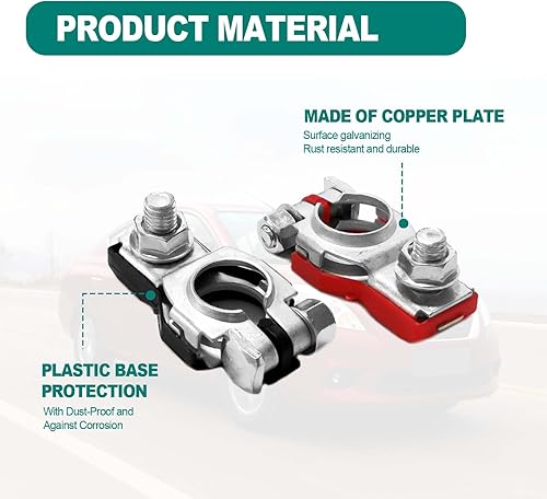 Miniatura 4 de Terminales de batería para Nissan  Terminal de cable de batería de automóvil positivo y negativo con parte inferior de plástico, compatible con