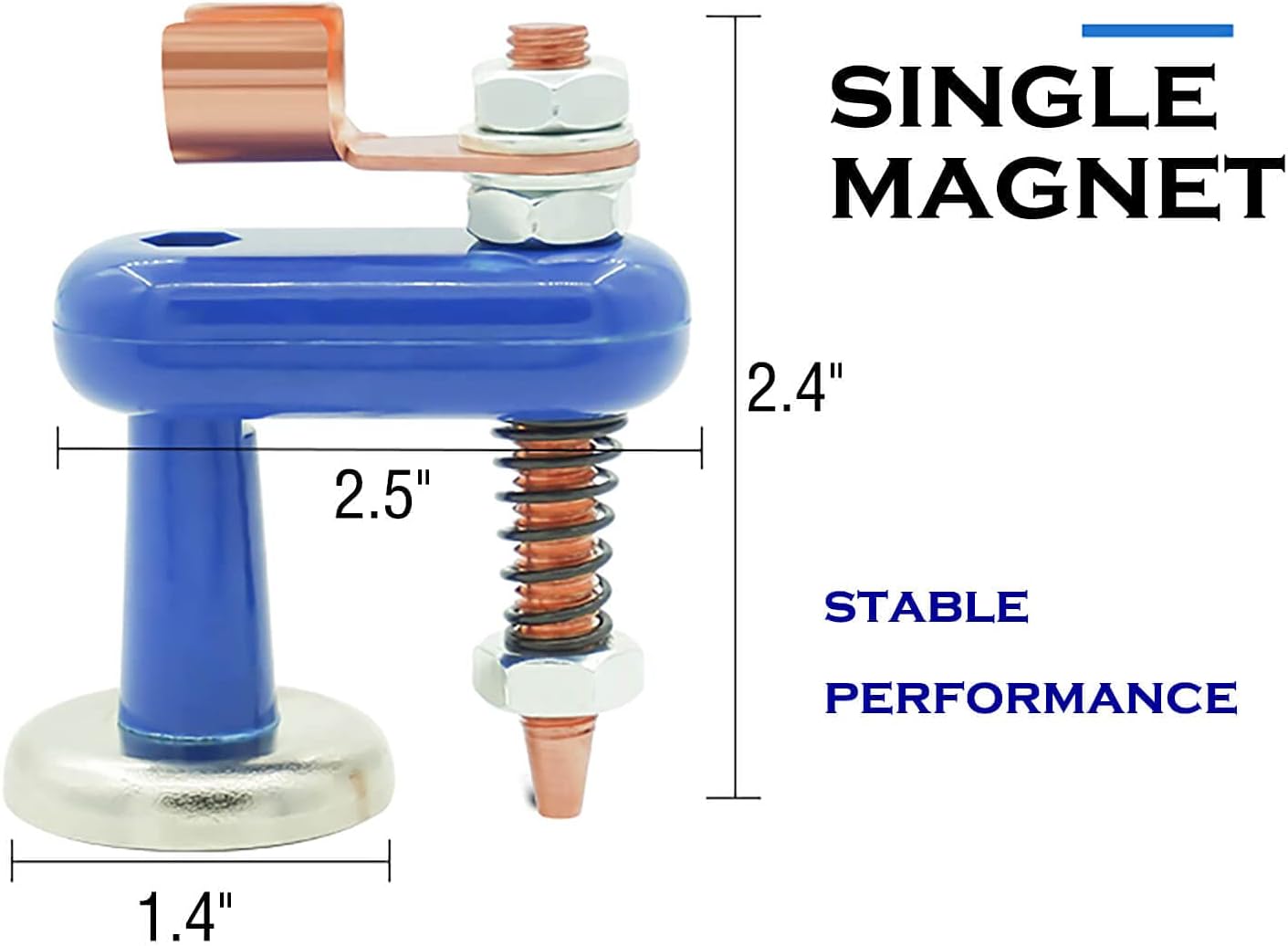 Welding Ground Clamp Magnet - Magnetic Ground Clamp For Welder, 500A Resilient Copper Electrode, Single Magnet : Everything Else