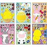 Aitsite 36pcs Easter Animal Stickers with Bunny, Chicken, Lamb Easter Egg Stickers, Kids DIY Easter